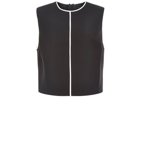 Black Contrast Trim Sleeveless Top | New Look