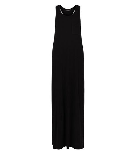 Black Single Pocket Sleeveless Maxi Dress | New Look