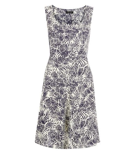 Blue Palm Leaf Print Smock Dress | New Look