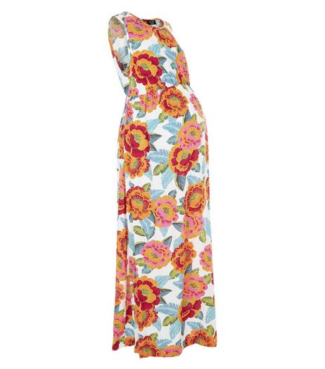 Maternity Pink Floral Print Maxi Dresses | New Look