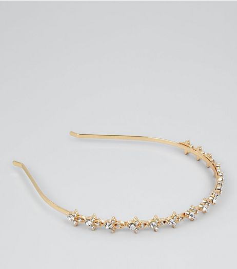Gold Diamante Embellished Headband | New Look