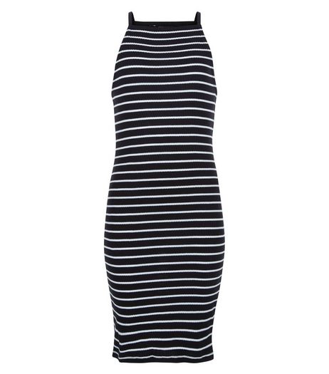 Teens Black Stripe Square Neck Bodycon Dress | New Look