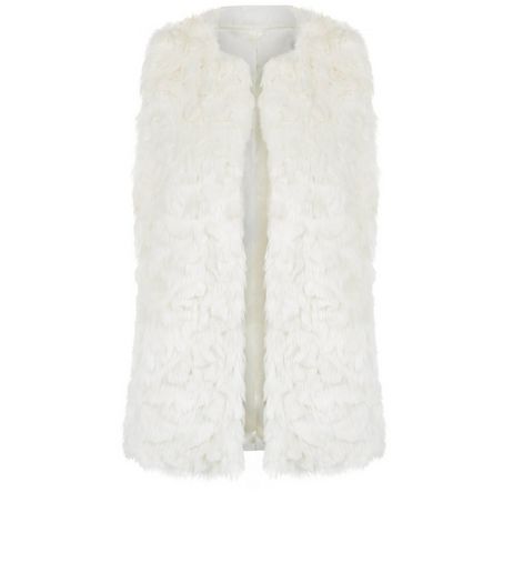 Teens Cream Faux Fur Gilet | New Look
