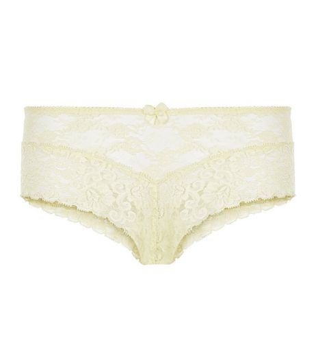 Yellow Lace Brazilian Briefs | New Look