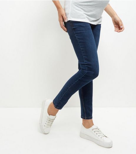 Maternity Navy Over Bump Authentic Skinny Jeans | New Look