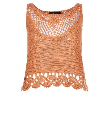 Coral Crochet Crop Top | New Look