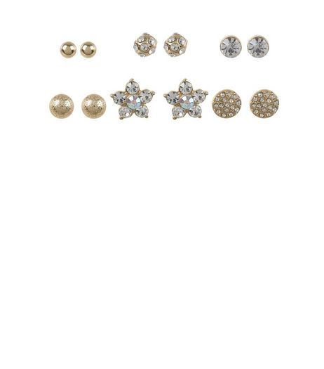 6 Pack Silver and Gold Star Stud Earrings | New Look
