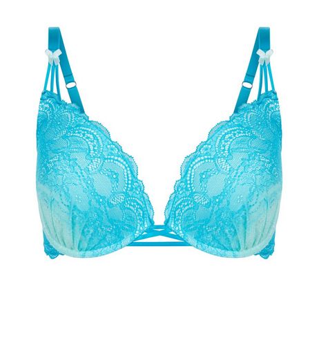 Turquoise DD+ Dip Dye Lace Bra | New Look