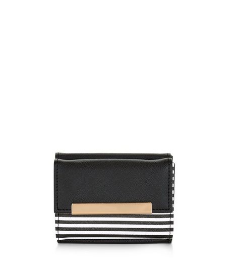 Black Stripe Panel Card Holder | New Look
