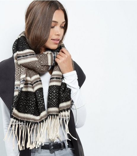 Cream Aztec Print Scarf | New Look