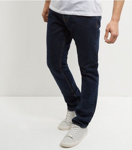 Navy Stonewash Slim Fit Jeans | New Look