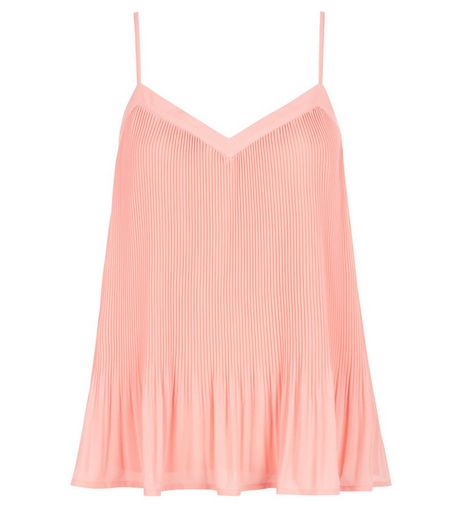 Mid Pink Pleated Chiffon Cami | New Look