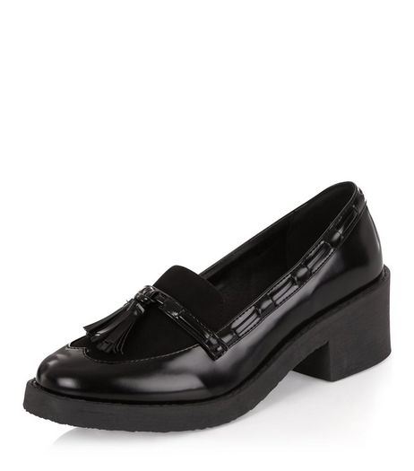 Teens Black Tassel Front Chunky Loafers | New Look