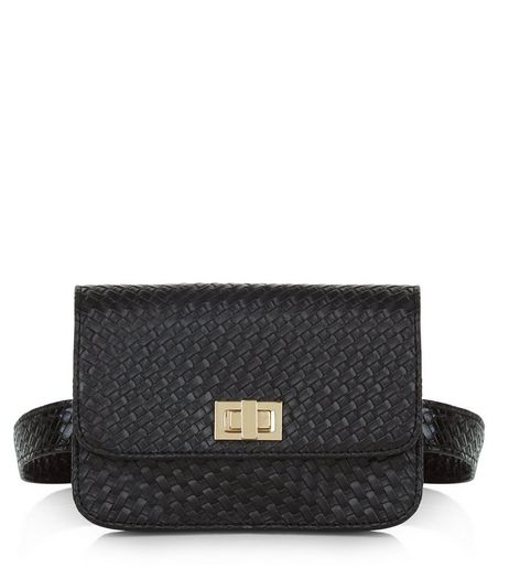 Black Woven Purse Belt | New Look