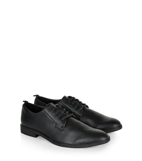 Black Lace Up Derby Shoes | New Look