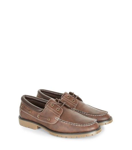 Brown Contrast Boat Shoes | New Look