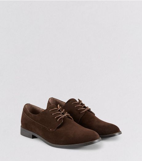 Brown Suedette Derby Shoes | New Look