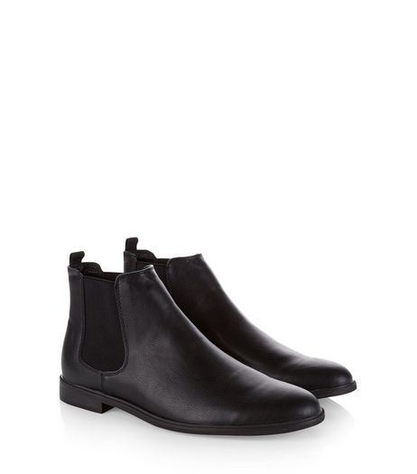 Black Leather-Look Chelsea Boots | New Look