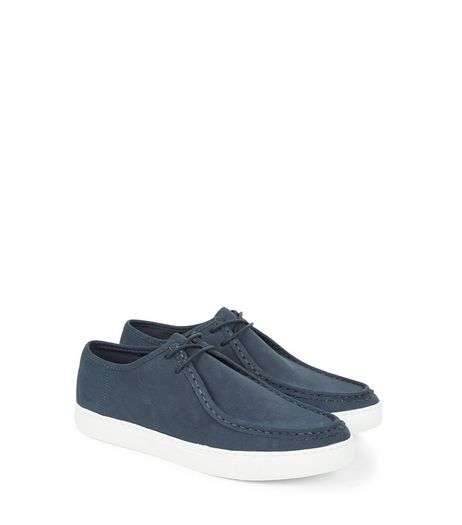 Navy Lace Up Moccasins | New Look