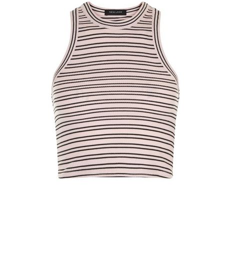 Petite Pink Stripe Ribbed Crop Top | New Look