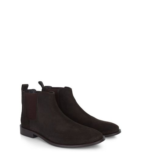 Dark Brown Suede Chelsea Boots | New Look
