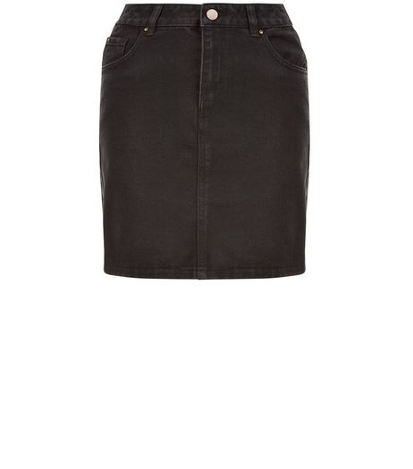 Teens Black A-Line Denim Skirt | New Look
