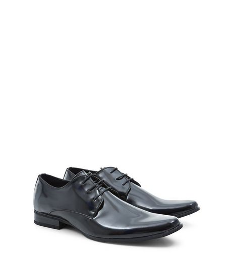 Black Patent Gibson Shoes | New Look