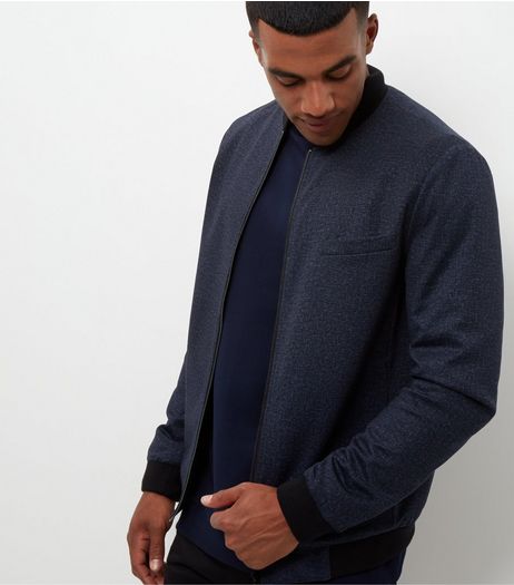 Navy Tailored Bomber Jacket | New Look