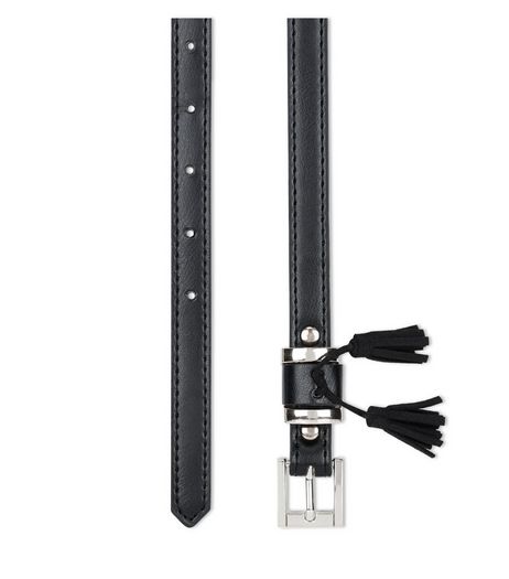 Black Tassel Trim Triple Keeper Belt | New Look