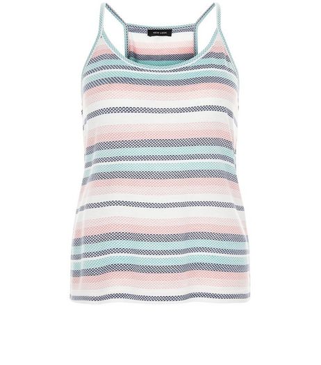White Polka Dot Stripe Vest | New Look