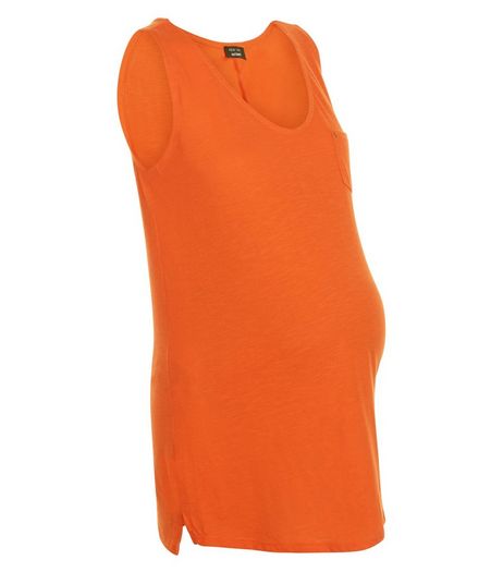 Maternity Orange Pocket Vest | New Look