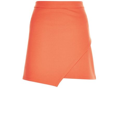 Petite Orange Crepe Wrap Skirt | New Look