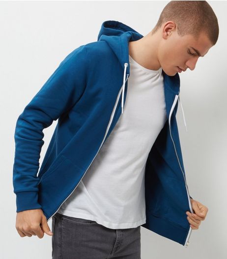 Teal Zip Up Hoodie | New Look