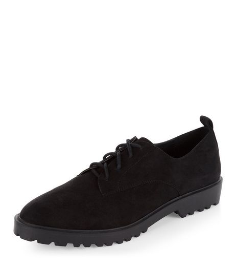 Black Suedette Brogues | New Look