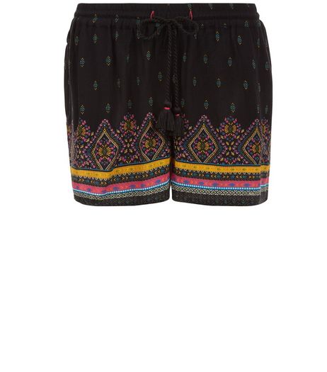 Petite Black Embroidered Shorts | New Look
