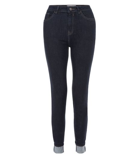 Blue Turn Up Skinny Jeans | New Look