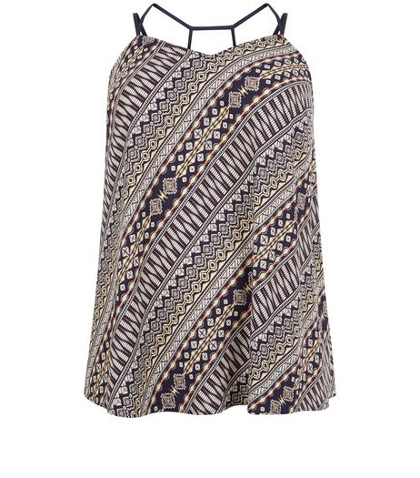 Curves Black Abstract Print Cami | New Look