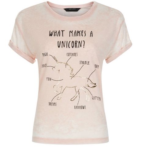 Teens Pink Unicorn Print T-Shirt | New Look