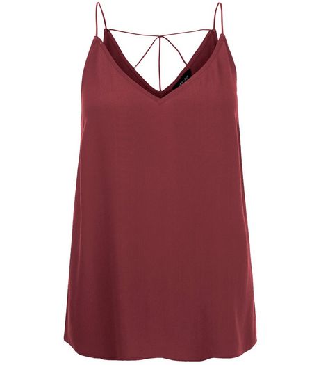 Burgundy Strappy Back Cami | New Look