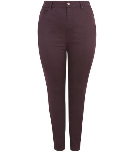 Curves Burgundy Skinny Jeans | New Look