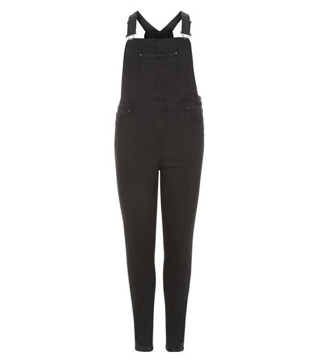 Curves Black Skinny Dungarees | New Look