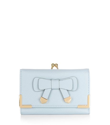 Light Blue Bow Front Purse | New Look