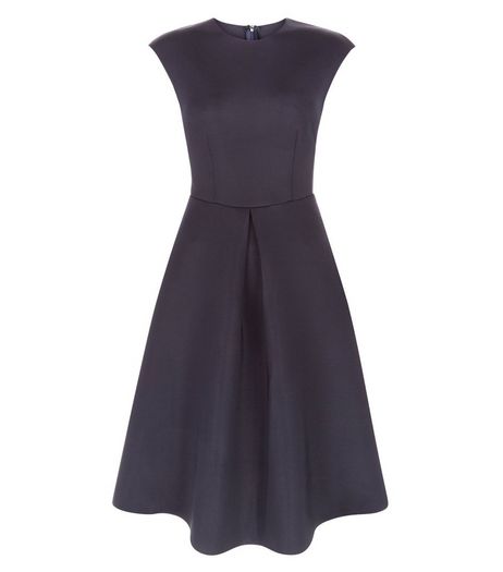 AX Paris Navy Pleated Skater Dress | New Look