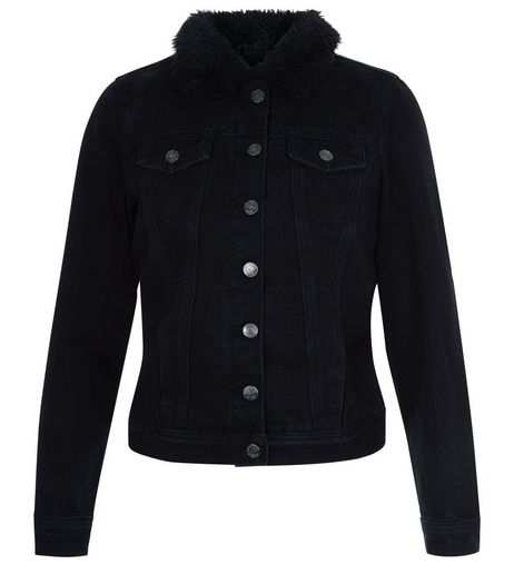 Teens Black Borg Lined Denim Jacket | New Look