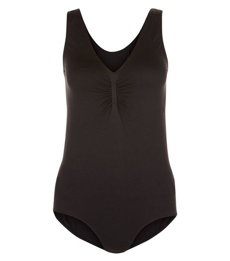 JDY Black Ruched Front Sleeveless Bodysuit | New Look
