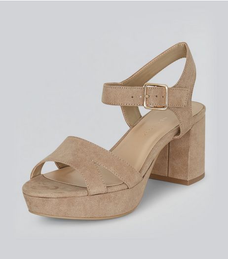 Teens Mink Suedette Platform Heels | New Look