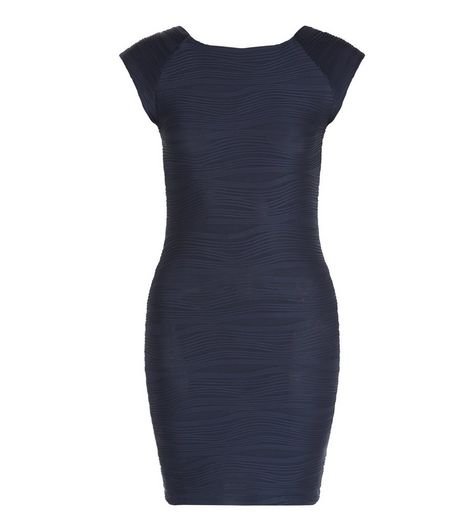 AX Paris Navy Textured Bodycon Dress | New Look