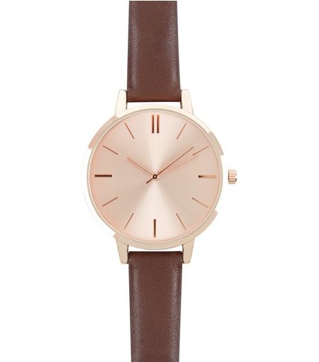 Brown Leather-Look Strap Watch | New Look