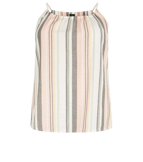 Curves Pink Stripe Rope Cami | New Look