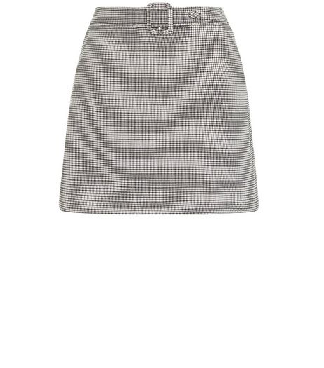 Brown Check Print Belted Mini Skirt | New Look
